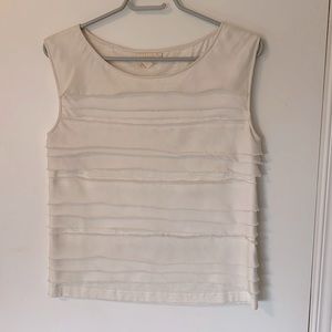 White Sleeveless Blouse. Small